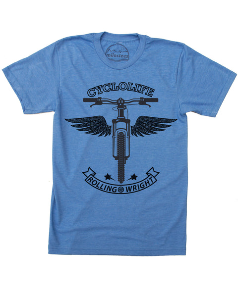Cycling Shirt | CycloLife Graphic Winged Angel | Hand Screen Printed on soft 50/50 Threads | Elevate the Day!