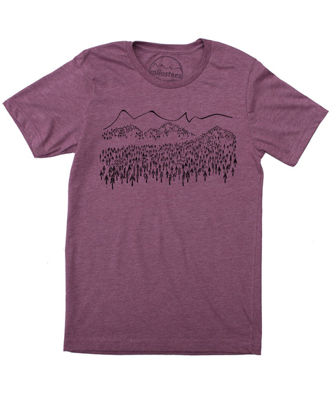Mountain Trees T-shirt, soft 50/50 wears for outdoor adventures or casual days