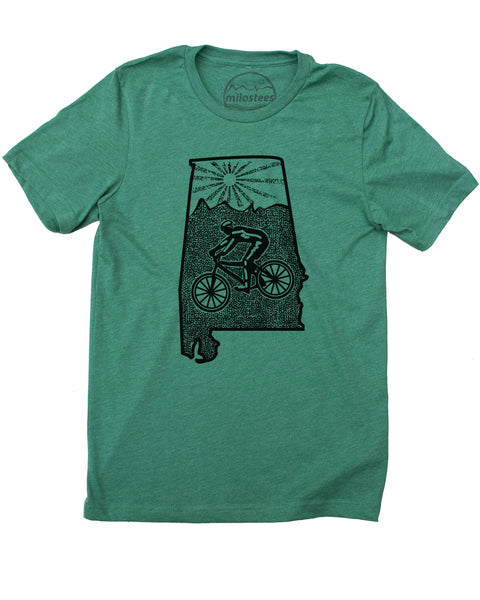 Bike Alabama T-Shirt | Lightweight Cycling Gear | Hand Screen Print on Multiple Hues and Sizes