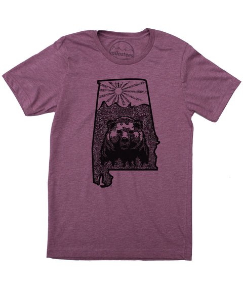 Alabama Shirt | Nature illustration with Black Bear | Hand Screen Print on Soft 50/50 Threads | Elevate the Day!
