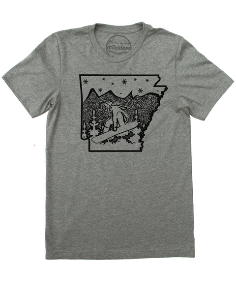 Arkansas Snowboard Shirt | Ski Gunstock Graphic on Soft 50/50 Wears | Elevate the Day!