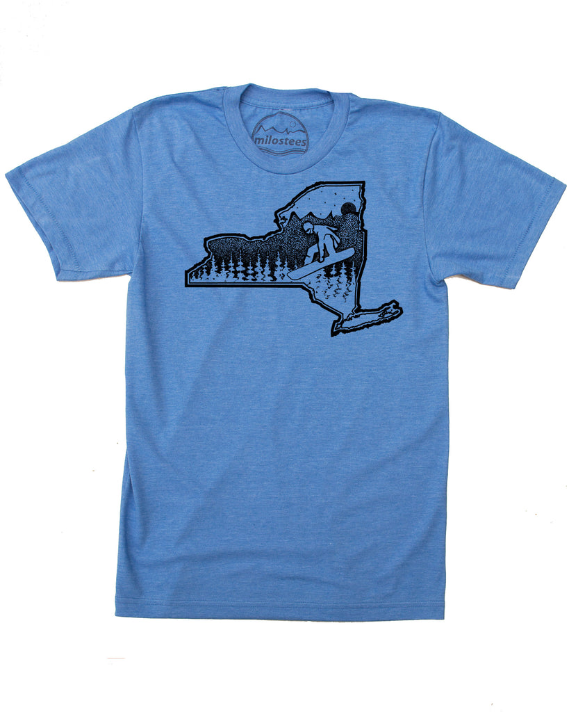Snowboard New York T-Shirt | Graphic New York Illustration Hand Screen Print on Soft 50/50 Threads