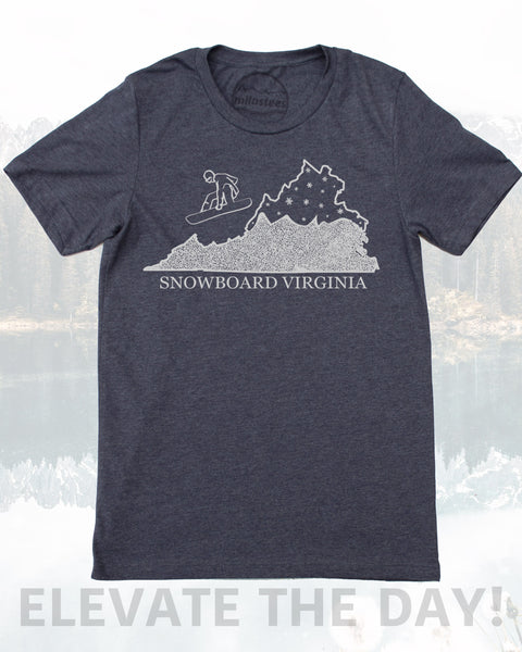 Virginia Shirt, Snowboard the Commonwealth State and Elevate Your Day in Powdery Soft 50/50 T-shirts