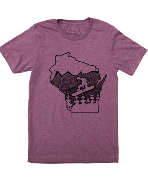 Wisconsin T shirt, Snowboard the Badger State in Soft 50/50 Apparel and Elevate the day!