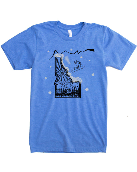 Snowboard Idaho T-shirt - Powdery Soft Cotton/Polyester blend - $21.99, free shipping in USA