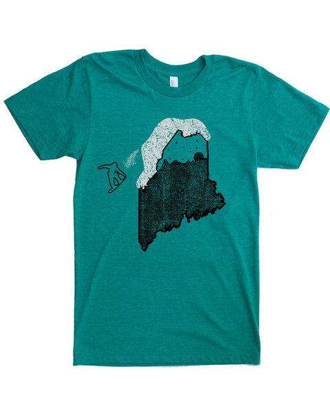 Snowboard Maine T-shirt, Screen Print on Soft Wears
