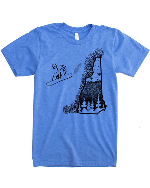 Snowboard New Hampshire T-shirt, Silk Screen Print on Soft 50/50 Tee's