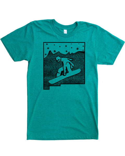 New Mexico Snowboard T-shirt, Screen Print on Powdery Soft Threads