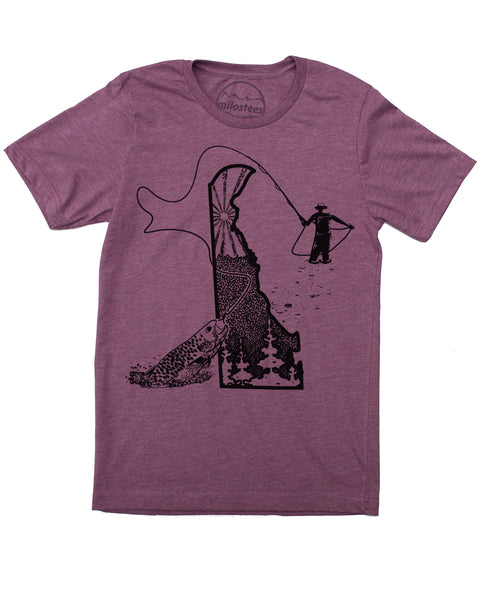 Delaware Home Shirt | Fly Fishing Illustration | Hand Screen Printed on Soft 50/50 Tees | Elevate the Day!