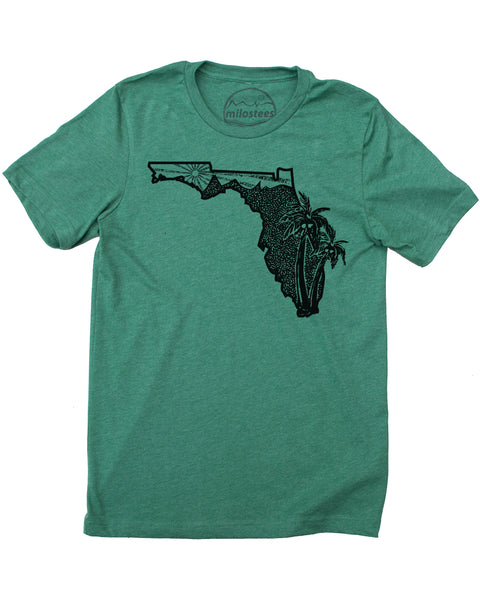 Florida Home Shirt | Palm Tree with Sun | Hand Screen Print on Soft 50/50 Threads | Elevate the Day!