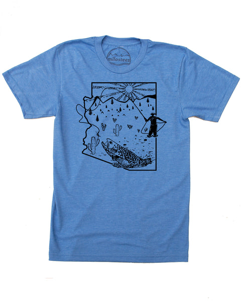 Arizona Fly Fishing T-shirt- Fish in Soft 50/50 Apparel- Great for hot summer days!