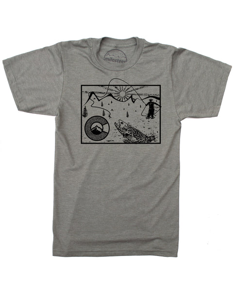 Colorado Fly Fishing T-shirt - Graphic Print on Silky Apparel in a Cotton, Polyester Blend.