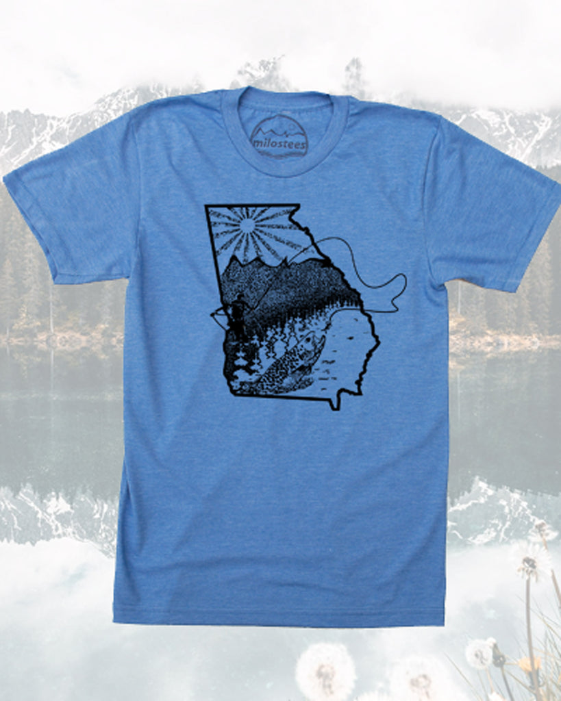 Georgia T Shirt - Fly Fish the Peach State in Soft Graphic Tee and Elevate the Day!