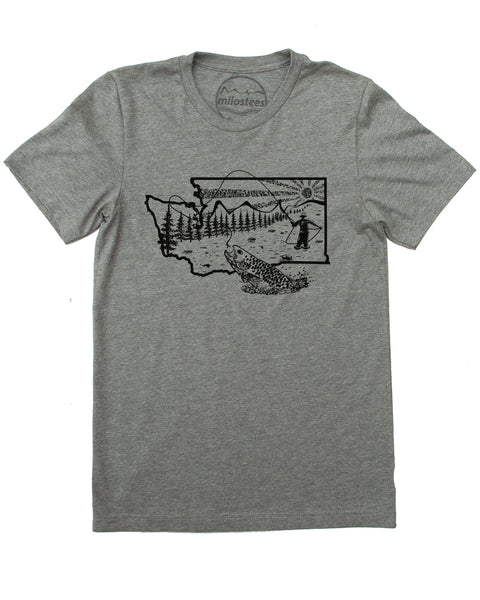 Washington Fly Fishing T-shirt - Soft Threads for Casual Days or Fishing Adventures