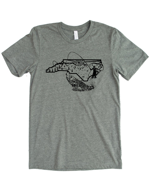 North Carolina Fly Fishing Shirt- Soft Graphic Wears for Fishing Days in the Tar Heel State!