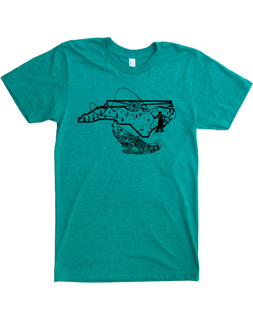 North Carolina Fly Fishing Shirt- Soft Graphic Wears for Fishing Days in the Tar Heel State!