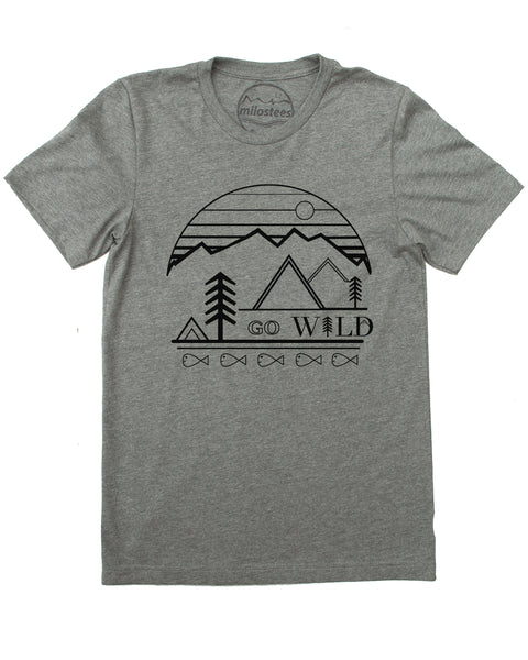 Go Wild Print- Grey Shirt Cotton, Polyester Blend- Free Shipping in USA