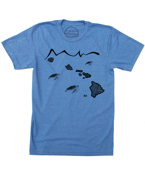 Hawaii Home Shirt | Turtles and the Islands | Hand Screen Printed Graphic on Soft 50/50 Tee's | Elevate the Day!