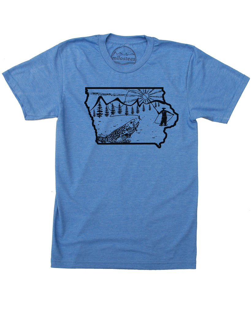 Iowa Home Shirt | Original Fly Fishing Illustration | Hand Screen Print on Soft Threads | Elevate the Day!