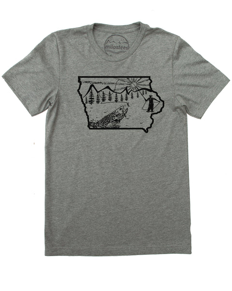 Iowa Home Shirt | Original Fly Fishing Illustration | Hand Screen Print on Soft Threads | Elevate the Day!