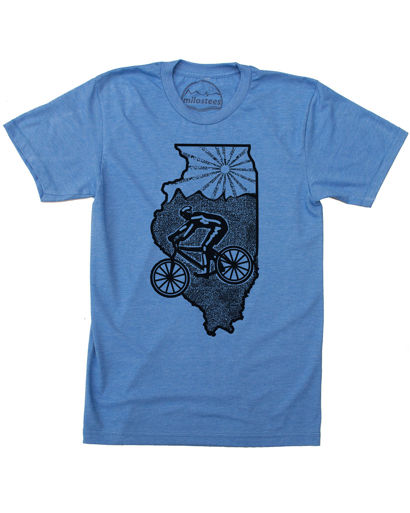 Illinois Mountain Bike Shirt- Hand Screen Print on Soft Threads