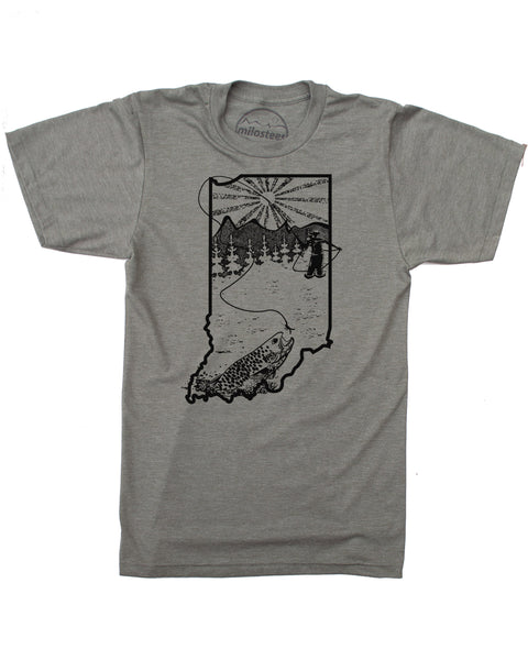 Indiana Home Shirt | Original Fly Fishing Graphic | Hand Screen Print on Soft 50/50 Tee's | Elevate the Day
