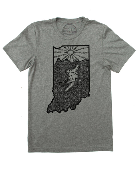 Ski Indiana T-shirt | Skiing Graphic on Soft Threads | Ski Perfect North Slopes Elevate the Day!