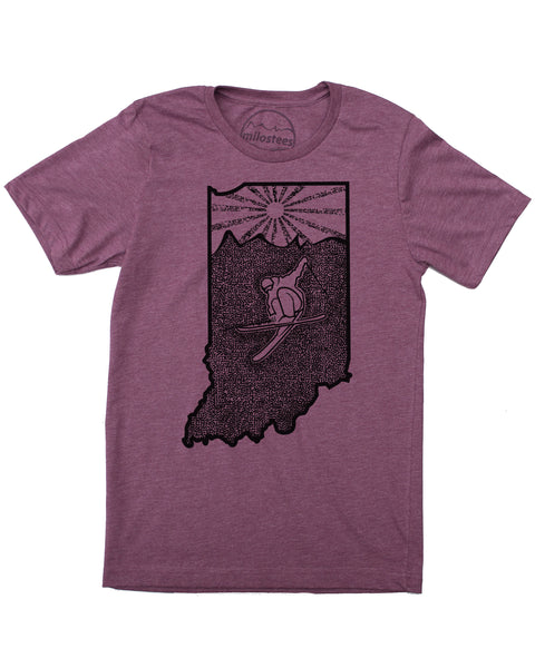 Ski Indiana T-shirt | Skiing Graphic on Soft Threads | Ski Perfect North Slopes Elevate the Day!