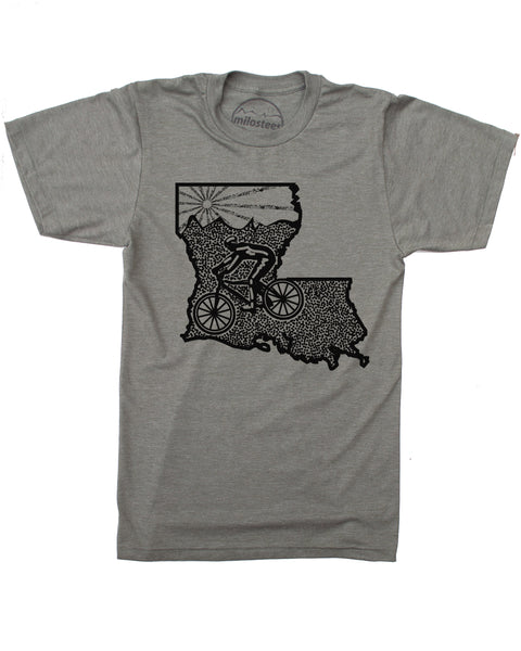 Louisiana Mountain Bike Shirt- Bayou State Silky Screen Printed on Soft 50/50 Apparel