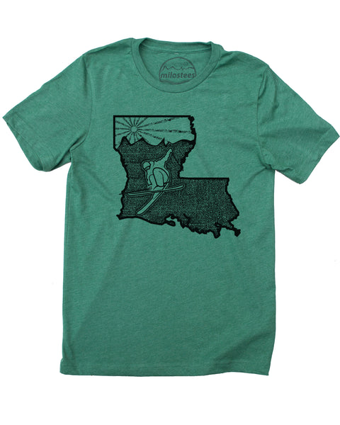 Louisiana Home Shirt | Skiing Graphic on Soft 50/50 Threads | Shred Shreveport When the Ice Age Returns!