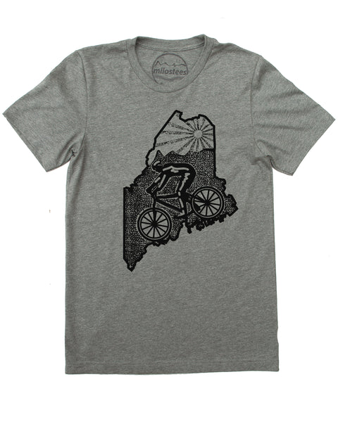Maine Home Shirt With Mountain Bike Style- Screen Printed on Soft 50/50 Tee's.