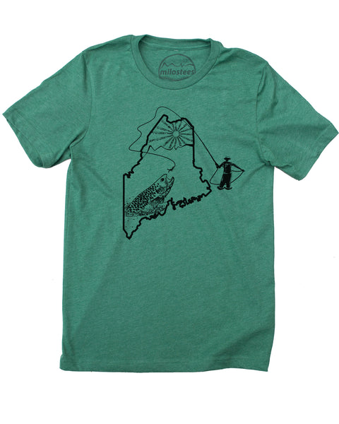 Maine Home Shirt | Original Fly Fishing Print | Soft 50/50 Threads | Elevate the Day!