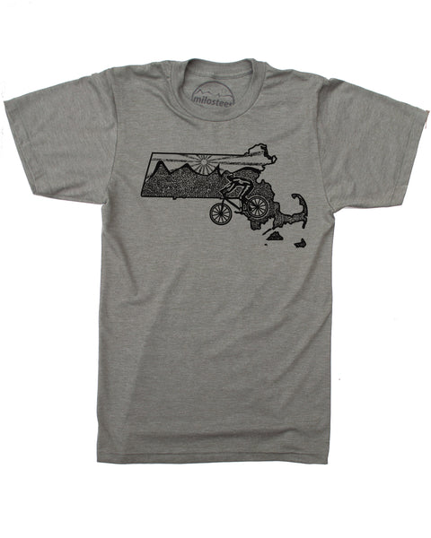 Massachusetts Home Shirt | Original Mountain Bike Graphic | Soft 50/50 Tee's | Elevate the Day!
