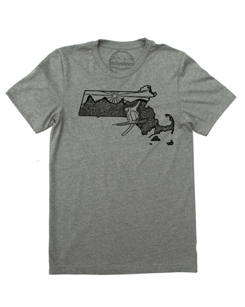Ski Massachusetts Shirt | Original Graphic on Soft 50/50 Wears | Ski the Cod State Elevate the Day!