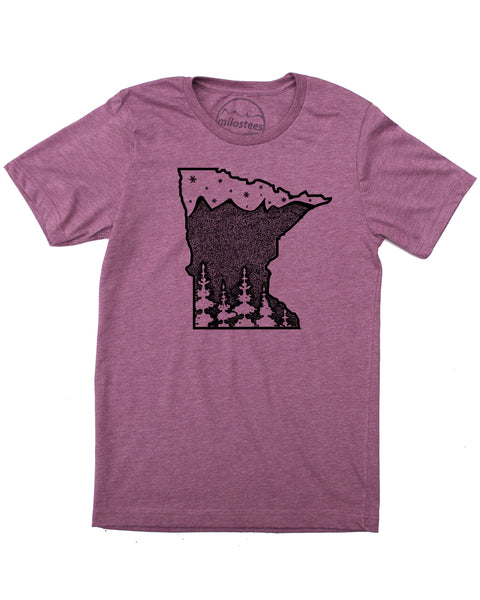 Minnesota Shirt, Home is 10,000 Lakes with Great Fishing and Cross Country Skiing- Screen Print on Soft 50/50 Tee's