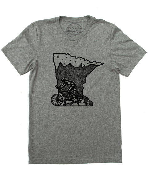 Minnesota Home Shirt- Mountain Bike Style- Hand Screen Print on Soft 50/50 Tee's