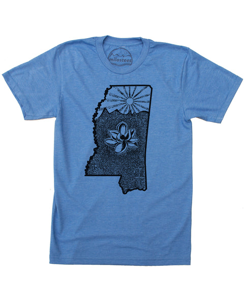 Mississippi Home Shirt | Magnolia Design with Setting Sun | Hand Screen Print on Soft 50/50 Tee's | Elevate the Day!