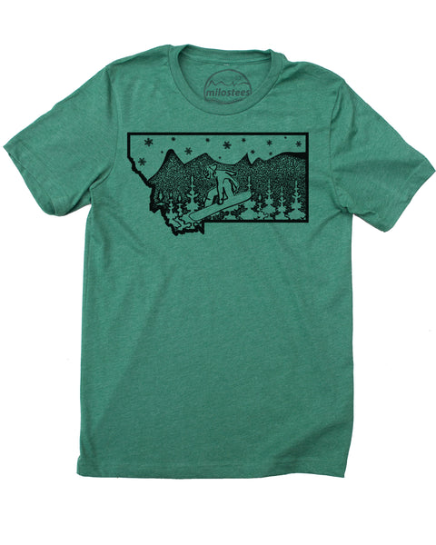Montana Snowboard T-shirt | Hand Screen Print on Powdery Soft Threads | Elevate the Day!