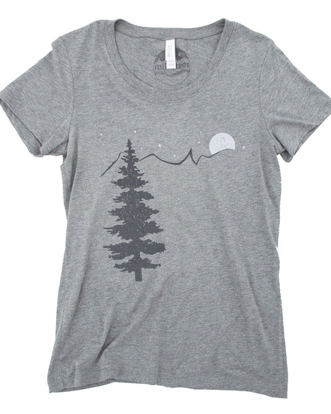 Mountain & Stars T shirt, Soft Form Fitting Style for Nature Hikes or ...