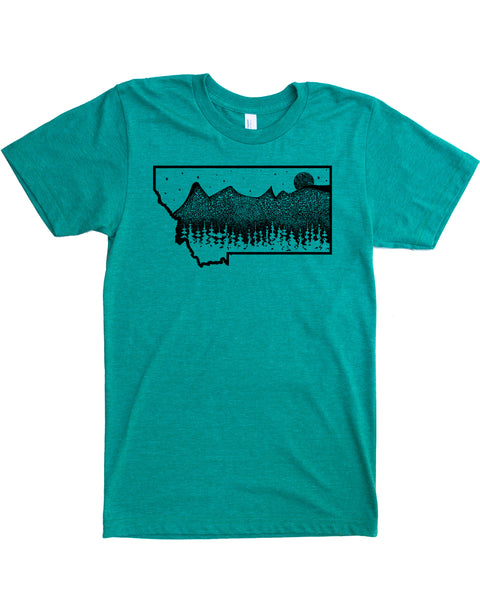 Montana Mountains T-shirt, Hand Screen Print on Soft Threads to Help You Elevate your Day!