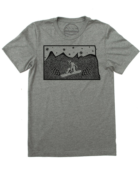 North Dakota Snowboard Shirt | Original Illustration on Soft 50/50 Wears | Elevate the Day!