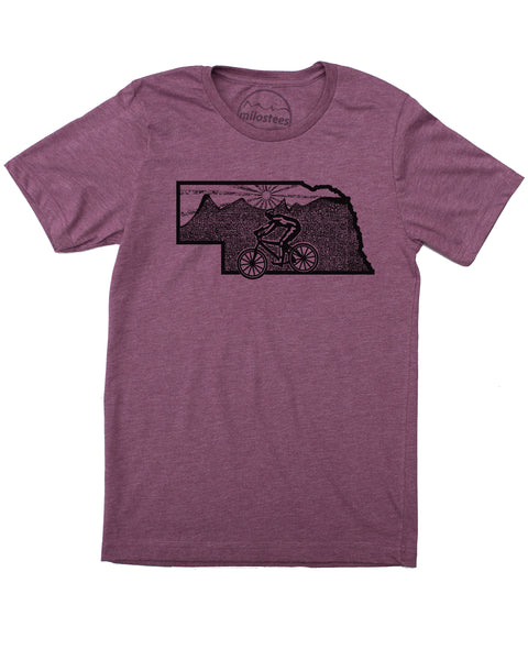 Nebraska Home Shirt with Mountain Bike Flair! Print on Soft 50/50 Treads