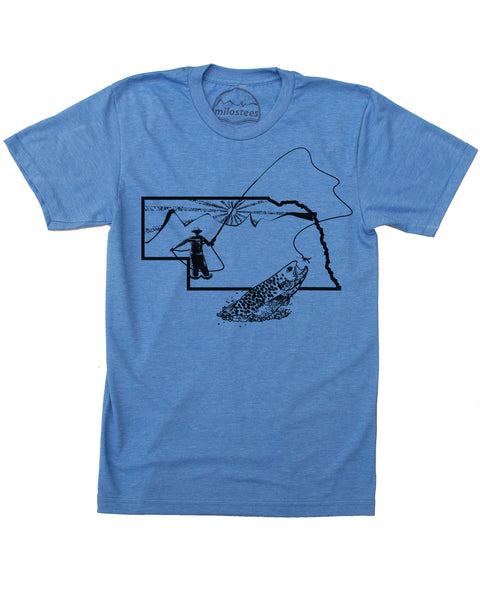 Nebraska Home Shirt | Original Fly Fishing Illustration | Hand Screen Print on Soft 50/50 Tees | Elevate the Day!