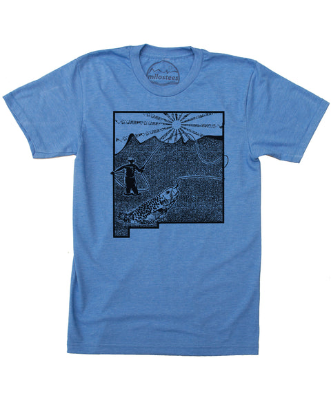 New Mexico Home Shirt | Original Fly Fishing Illustration | Hand Screen Print on Soft 50/50 Tee's | Elevate the Day!