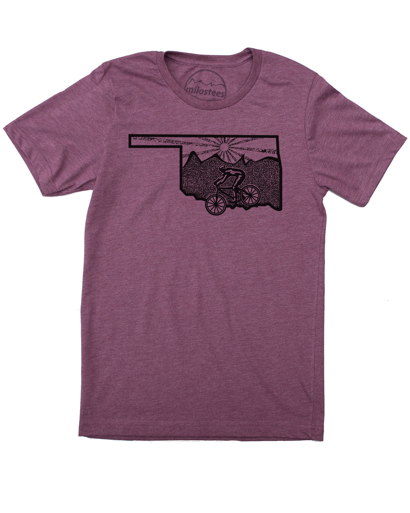 Oklahoma Home Shirt | Mountain Bike Print | Hand Screen Print on Soft 50/50 Tee's | Elevate the Day!