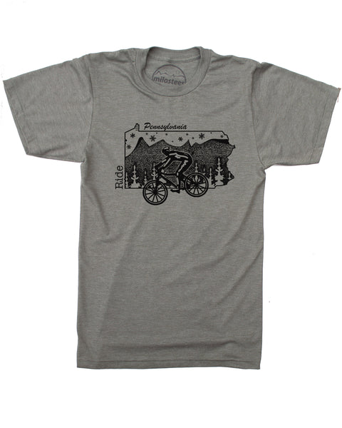Pennsylvania Home Shirt with Mountain Bike Flair- Print on Soft 50/50 Tee's