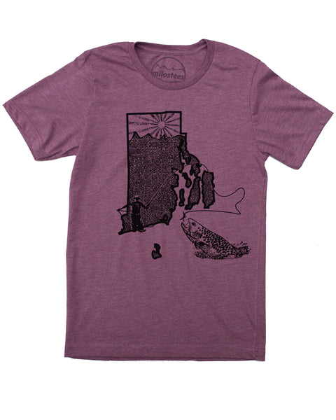 Rhode Island Home Shirt | Original Fly Fishing Graphic | Hand Screen Print on Soft 50/50 Tees | Elevate the Day!