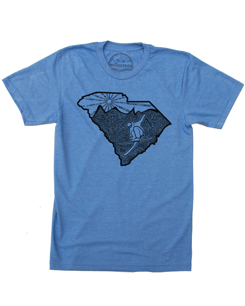 South Carolina Home T-shirt | Funny Skiing Graphic on Soft 50/50 Tees | Ski Charleston When the Ice Age Returns!