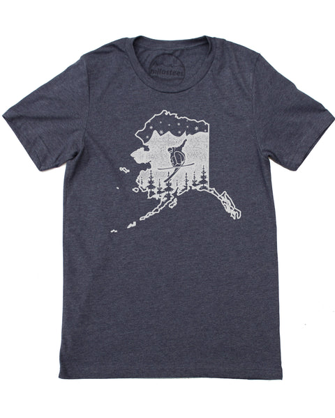 Alaska Ski Shirt- Ski the Chugach in a soft 50/50 Tee Shirt and Elevate the day! $21.99, free shipping in the USA.