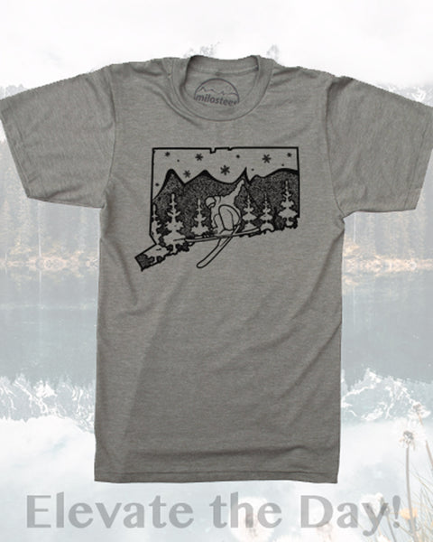 Connecticut Home Shirt- Ski Mohawk Mountain in Soft 50/50 Apparel and Elevate the Day, Milostees Way!